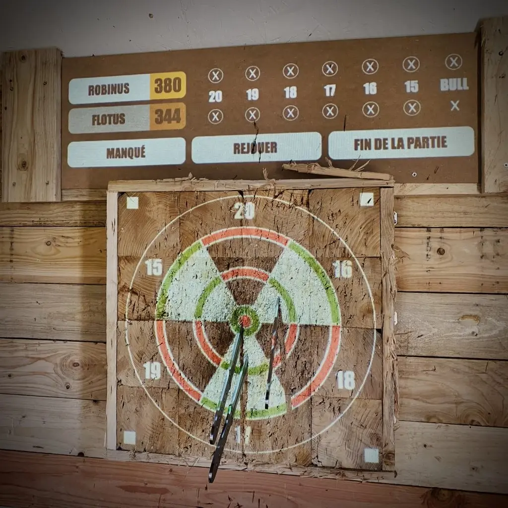 Lancer de hache digital 4 pistes score en direct Bar Biganos Bordeaux